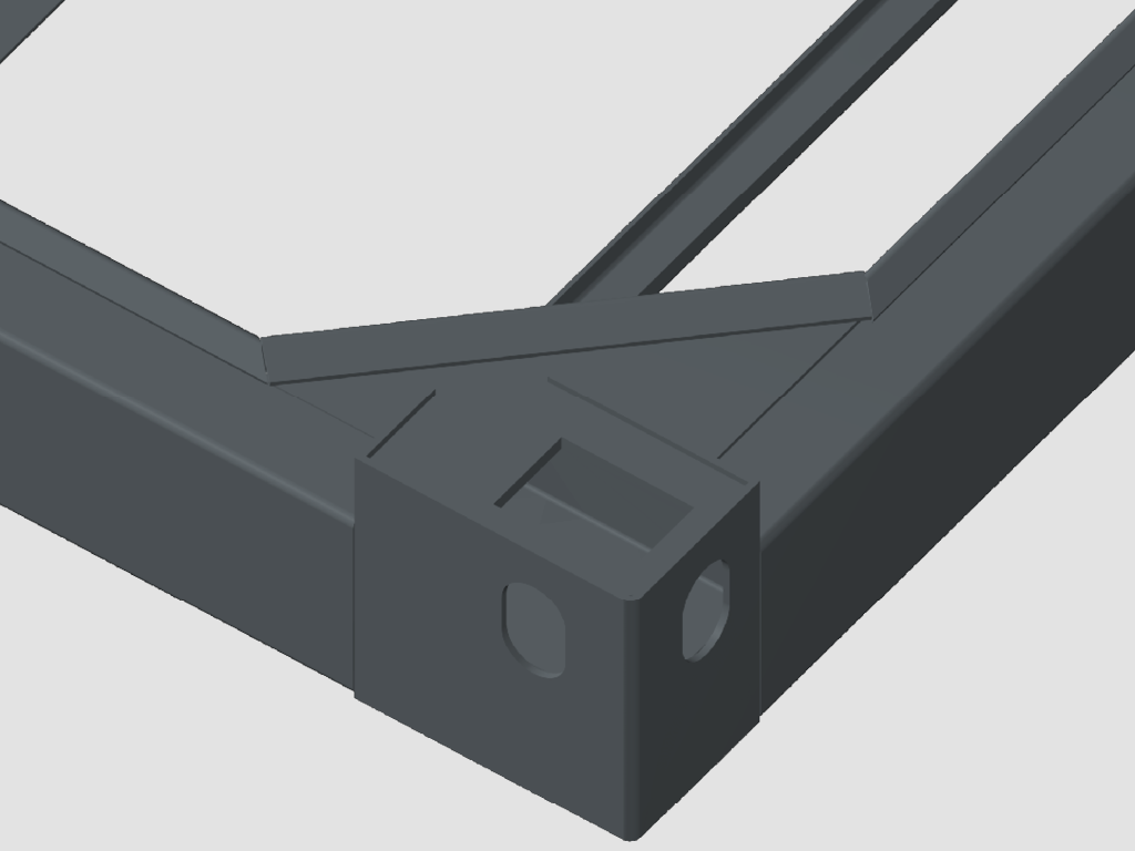 Угловой элемент рамы обеспечивает надежное разъемное соединение конструкции.